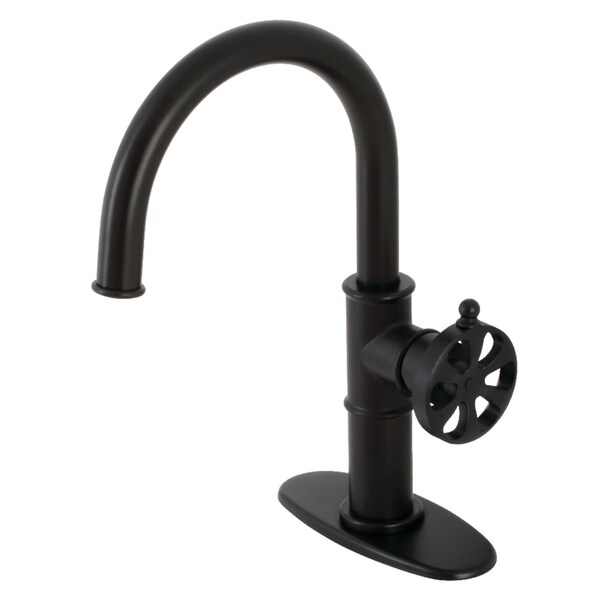 Kingston Brass KSD2230RX Single-Handle Bathroom Faucet with Push Pop-Up, Matte Black KSD2230RX - main